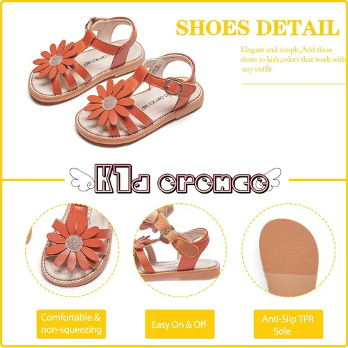 Vista 6 de Kiderence Sandalias para niñas pequeñas, zapatos de verano para niñas pequeñas