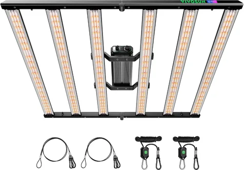 Vista 12 de Vivosun VSFL3000 Luz de Cultivo LED de Barra, Luz de Crecimiento para Plantas de 300W 4 Barras, Plegable y Regulable, Espectro Completo con Luz