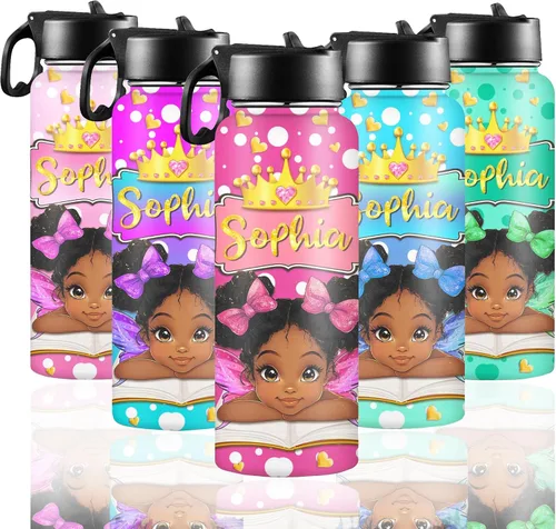 Vista 24 de Botella de agua personalizada con foto, botella de agua deportiva de acero inoxidable con imagen personalizada para niños, hombres y mujeres