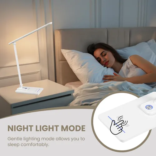 Vista 6 de TECHNOVA Lámpara de escritorio LED con 5 temperaturas de color Regulación continua deslizante y temporizador de un solo toque Diseño plegable