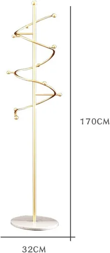 Vista 2 de WIGING Perchero, estante de ropa colgante con riel en espiral resistente, estante de exhibición de ropa de hierro simple para dormitorio, entrada