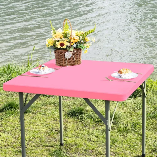 Vista 16 de Mantel de mesa rectangular de 4 pies con ajuste elástico, mantel de elastano elástico de 4 pies para mesas de comedor, para interiores y exteriores