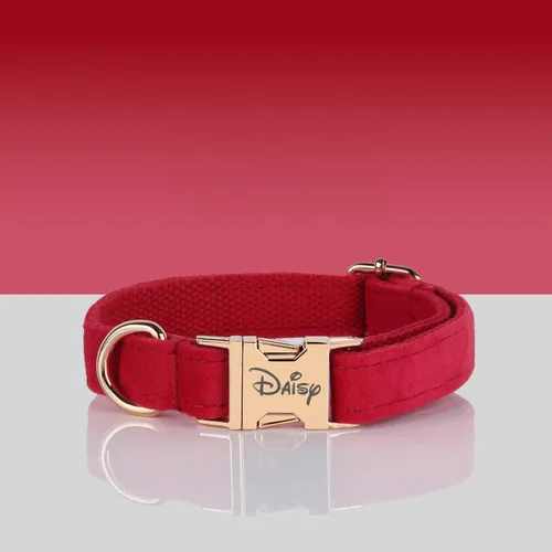 Vista 6 de Juego de arnés de terciopelo, regalo para dueños de mascotas, collar personalizado con nombre y número de teléfono, collar y correa personalizados