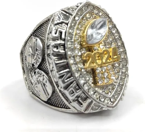 Vista 4 de Customized 2024 Fantasy Football League Championship Trophy Rings Prize