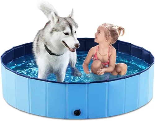 Vista 25 de Jasonwell Piscina plegable para perros, piscina plegable de plástico duro, piscina portátil para niños y mascotas, bañera para cachorros pequeños