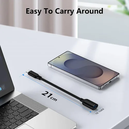Vista 3 de Paquete de 2 adaptadores USB C a USB 3.0, cable USB C macho a hembra OTG para Google Pixel 10 Pro XL 10 Pro Fold 10 9A 9 8 7 6 Pro, adaptador OTG