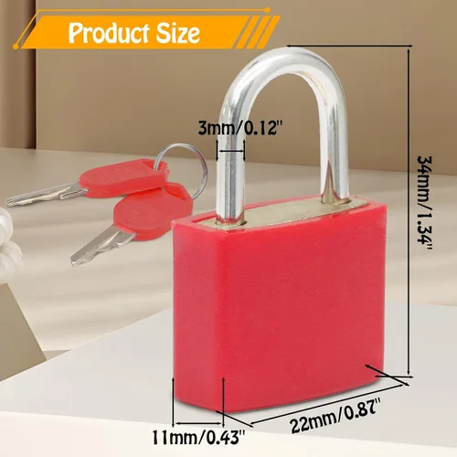 Vista 2 de Bonsicoky Paquete de 10 candados para maleta con llaves, candados metálicos multicolor para equipaje, mini candados con llave para maleta, mochila