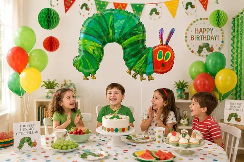 Vista 3 de The Very Hungry Caterpillar Eric Carle - Globo de fiesta de papel de aluminio de 43 pulgadas