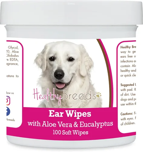 Vista 53 de Healthy Breeds Affenpinscher Toallitas de limpieza de oídos con aloe y eucalipto para perros, 100