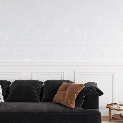 Vista 2 de VEELIKE Papel tapiz blanco de diamante para despegar y pegar, papel adhesivo blanco grueso impermeable para armarios, cajones, paredes, 15.7 x 118