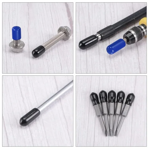 Vista 5 de MECCANIXITY 200 tapas de goma para extremos de goma, 0.079 in, protector de rosca de tornillo de vinilo, tapas de vacío redondas de PVC para tubería