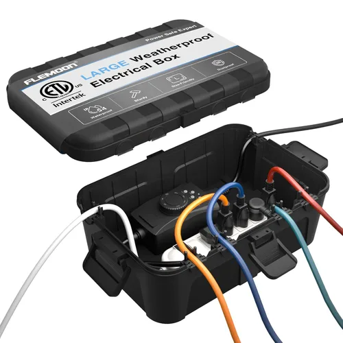 Vista 26 de IP55 Pequeña caja eléctrica al aire libre impermeable, para regleta Inner 5.9 x 3.2 x 1.8inch, Extension Cord Cover with Detachable Awning Covers