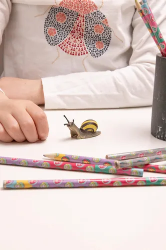 Vista 2 de Papo - Figura realista de caracol de madera - A partir de 3 años - Colección de animales de jardín - Juego educativo de criaturas pequeñas - Juguete