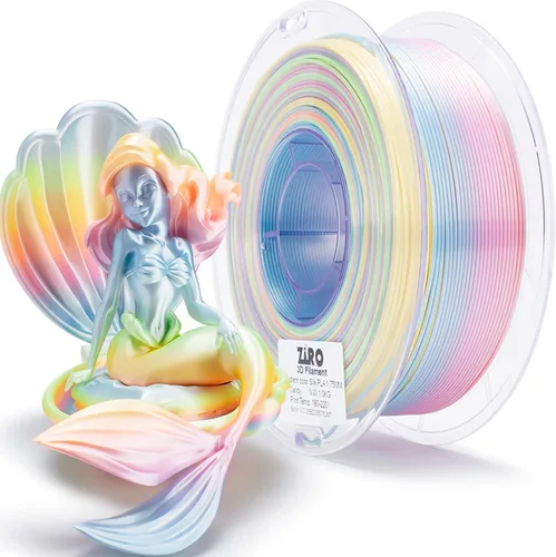 Vista 22 de ZIRO - Rápido cambio de color PLA, filamento de gradiente de color de 1.75mm, filamentos de PLA arcoíris brillantes, compatible con la mayoría