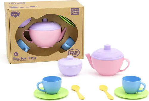 Vista 3 de Green Toys Té para dos – Juego de 10 piezas, habilidades motoras, lenguaje y comunicación para niños. Sin BPA, ftalatos, PVC, apto