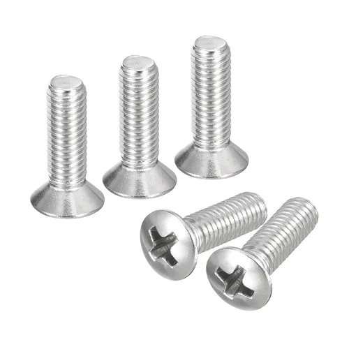 Vista 21 de uxcell Tornillos de máquina Phillips de cabeza ovalada M4x8mm, 50pcs 304 tornillos de cabeza avellanada ligeramente levantados de acero inoxidable