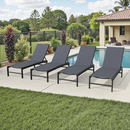 Vista 23 de Chaise Lounge Outdoor Pool Lounge Juego de 2 sillas de bronceado (beige)