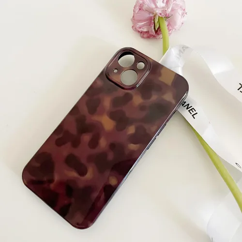 Vista 6 de Bonita funda de teléfono para iPhone 11, estampado de leopardo y guepardo Amber Tortoiseshell Pattern,Full Camera Protective,Slim Shockproof