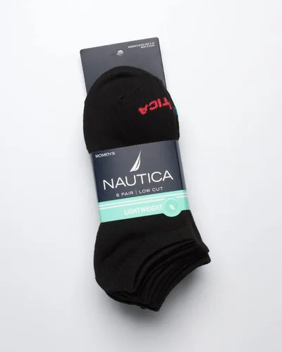 Vista 2 de Nautica Calcetines para mujer - Calcetines ligeros atléticos de corte bajo (paquete de 6)