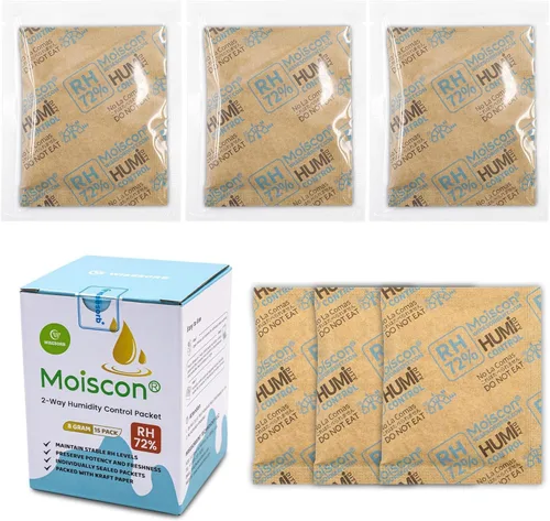 Vista 32 de Wisesorb Paquetes de control de humedad bidireccionales 49% para guitarras e instrumentos de madera - Absorbentes de humedad de 70g