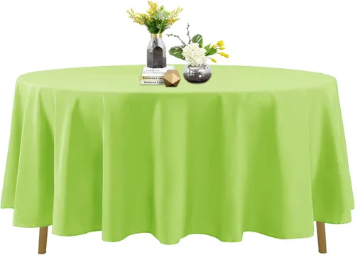 Vista 95 de Mantel de poliéster lavable de 132 pulgadas, resistente a las manchas y a las arrugas, mantel decorativo para mesa de comedor, fiestas de bufé
