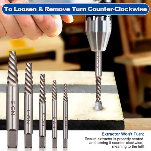 Vista 3 de Toolwiz Juego de extractor de tornillos fácil de sacar - Kit de extractor