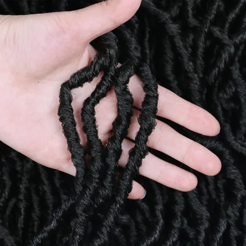 Vista 5 de Extensiones de cabello de ganchillo de 12 pulgadas de pelo sintético de ganchillo 1B, extensiones de cabello de ganchillo suaves