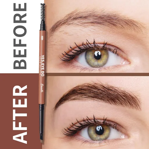 Vista 4 de Auburn - Lápiz de cejas rojo impermeable, lápiz automático para cejas con carrete para cabello rojo, bolígrafo de cejas ultra preciso para definir
