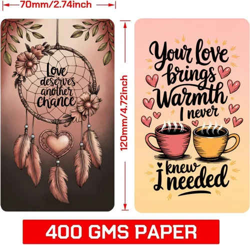Vista 2 de Heartstring Oracle Cards, Twin Flame Love Oracle Cards, Oracle Deck y cartas de tarot para principiantes, 56 cartas con una guía detallada