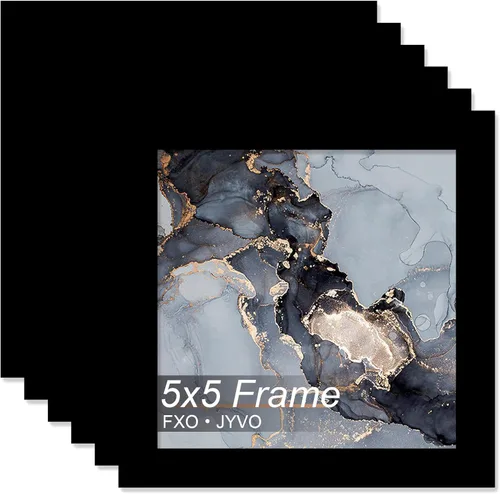 Vista 73 de Fxojyvo Marco de 4 x 4 pulgadas, marco negro para póster cuadrado de 4 x 4, peso ligero y altamente transparente, marco de 4 x 4 para pared, 1