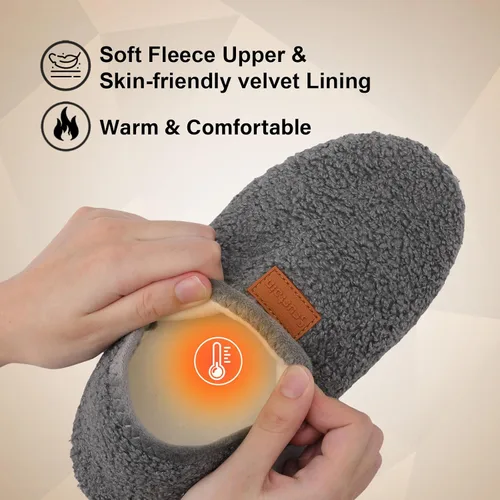 Vista 3 de Scurtain Pantuflas para hombre y mujer, unisex, para adultos, forro de terciopelo, ligeras, para interiores, viajes, suela antideslizante, cálidas