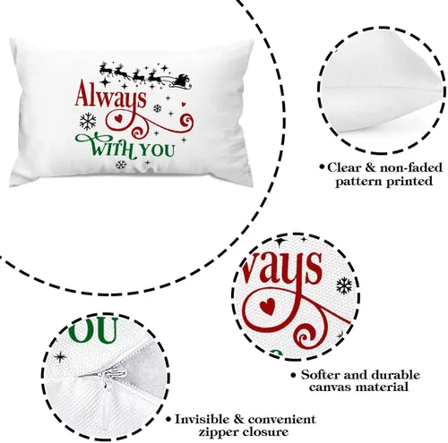 Vista 6 de Always with You - Fundas de almohada lumbar de 12 x 20 pulgadas, fundas de cojín de lona para decoración de sofá, sala de estar