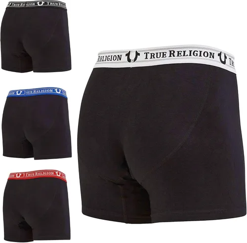 Vista 3 de True Religion Mens Boxer Briefs Cotton Stretch Underwear for Men Pack of 4 Negro