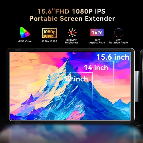 Vista 2 de Extensor de pantalla para portátil de 15.6", extensor de monitor