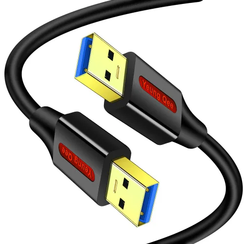 Vista 7 de Cable USB 3.0 A a A macho de 1 pie, USB tipo A macho a macho, cable USB 3.0 de doble extremo USB para disco duro, cámaras, enfriador de laptop