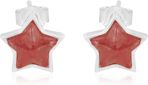 Vista 15 de Aretes de plata de ley 925 con piedras preciosas de amazonita con corte de estrella, regalo de piedra natal para ella