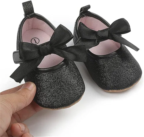 Vista 5 de Timatego Mary Jane - Zapatos planos de encaje con lazo antideslizante y suela suave para recién nacidos, para boda, fiesta, princesa