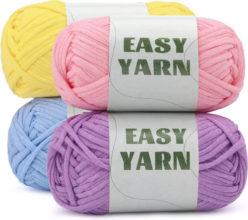 Vista 13 de 12x50g (1.43kg) Hilo de Ganchillo, Hilo para Tejer, 12x79.6m Mezcla de Algodón y Nylon Multicolor para Principiantes con Puntos Fáciles de Ver 12