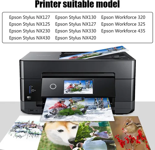 Vista 2 de NoahArk 3 paquetes de cartuchos de tinta remanufacturados T124 de repuesto para Epson 124 uso para Epson Stylus NX125 NX127 NX130 NX230 NX330 NX420