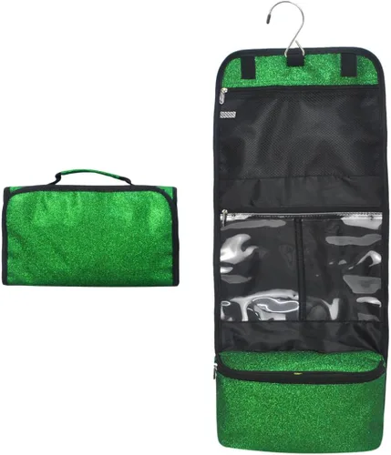 Vista 10 de NGIL Neceser colgante de viaje con purpurina para animadoras y equipos de baile, organizador de artículos de tocador y neceser para mujer, bolsa