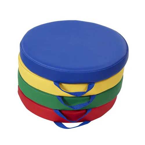 Vista 9 de Factory Direct Partners SoftScape - Cojines redondos de suelo para aula de 15 pulgadas con asas, asientos flexibles para guardería, preescolar, sala