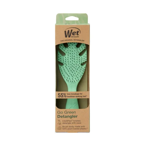 Vista 11 de Wet Brush Go Green Cepillo desenredante para cabello, verde, cerdas IntelliFlex ultrasuaves, sueltan enredos y aflojan suavemente nudos mientras