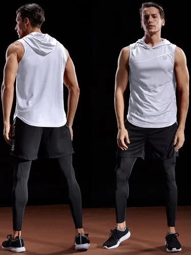Vista 5 de NELEUS Dry Fit - Camiseta deportiva con capucha para entrenamiento, paquete de 3