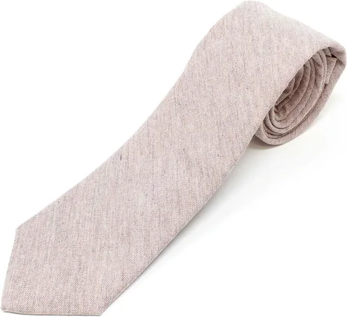 Vista 57 de Corbata delgada de algodón cambray para hombre, estilo desgastado texturizado - 2 1/2 pulgadas de ancho
