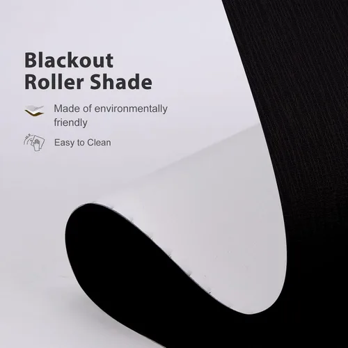 Vista 2 de MYshade - Persianas enrollables opacas personalizadas con cordón para ventanas, tela amigable, fáciles de instalar Nuevo Negro