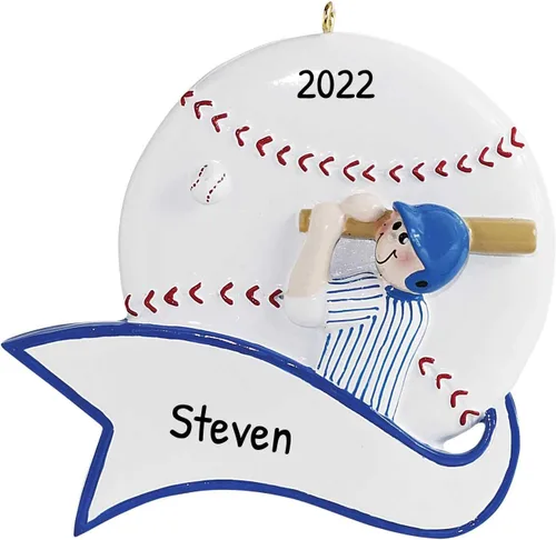 Vista 5 de Adorno de béisbol personalizado 2025 – Adornos de béisbol con letras para árbol de Navidad, decoraciones de fiesta de béisbol, regalos de béisbol