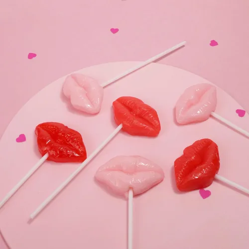 Vista 4 de Sweetzo Pucker Lips - Paletas con forma de labios, ventosas con sabor a frutas, 24 piezas
