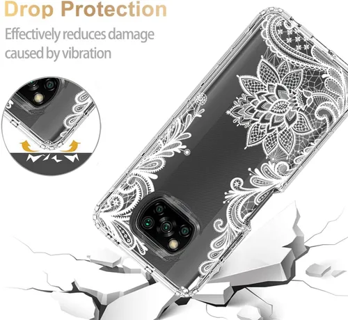 Vista 7 de Funda para Poco X3 NFC/Poco X3 Pro/Poco X3, M2007J20CG con protector de pantalla de vidrio templado, funda protectora de cuerpo completo con bonito