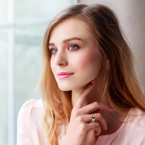 Vista 5 de Anillo de acero inoxidable con forma de corazón y circonita para mujer, tendencia de moda, anillo de circón de diamante completo, joyería
