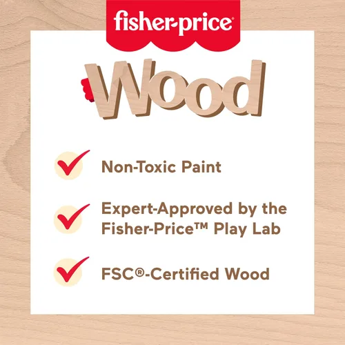 Vista 3 de Fisher-Price Juguete de Madera para Niños Pequeños Rompecabezas de Bloques Entrelazables Apilables con 20 Piezas de Madera para Niños de 18+ Meses